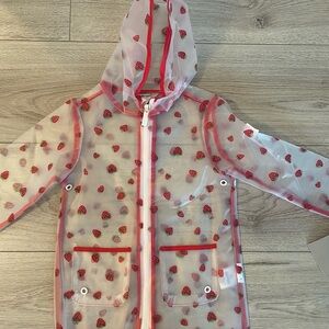 Hunter Red and White Strawberry Print Raincoat